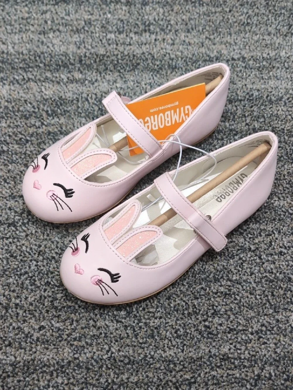 NEW Gymboree Light Pink Bunny Face Mary Jane Shoes for Kids Size 10